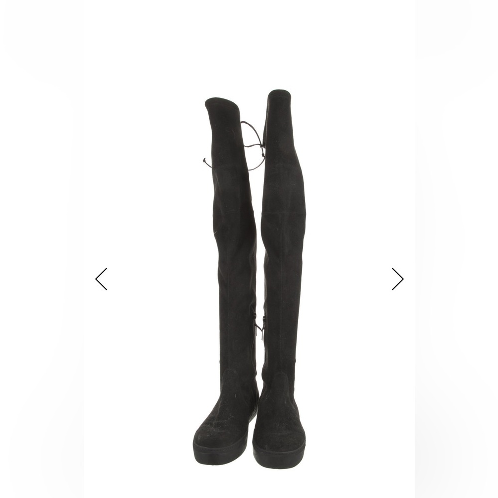 Stuart Weitzman Suede Over-The-Knee Lace-Up Boots 8 - Picture 3 of 5